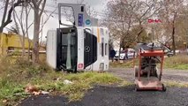 İstanbul'da yol çöktü; kamyon çukura düştü