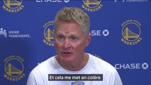 Warriors - Kerr explique sa colère contre les arbitres en fin de match