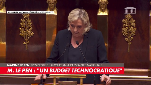Marine Le Pen : «La politique du pire serait de ne pas censurer un tel budget.»
