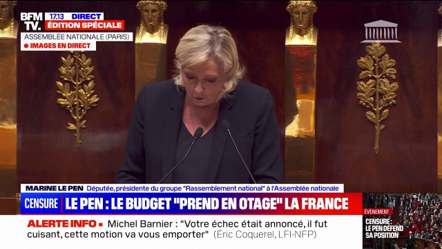 Motion de censure: Emmanuel Macron a terriblement affaibli la fonction présidentielle , estime Marine Le Pen (RN)
