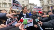 Protesta +Europa mentre Orban vede Meloni: 