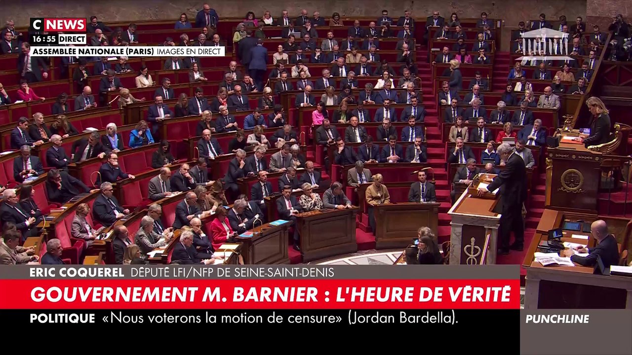 Motions de censure - Pour Marine Le Pen, "la politique du pire serait de ne pas censurer le budget et le gouvernement" - Éric Coquerel dénonce "l'illégitimité" du gouvernement
