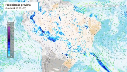 Previsão de nebulosidade e chuva até sexta-feira (06)