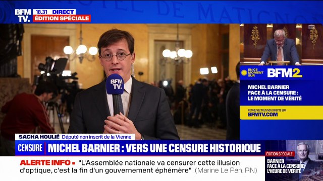 Sacha Houlié (député non inscrit de la Vienne): Pour Michel Barnier, ça semble terminé. Il nous appartient donc de construire l'avenir