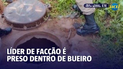 Líder de facção é preso dentro de bueiro