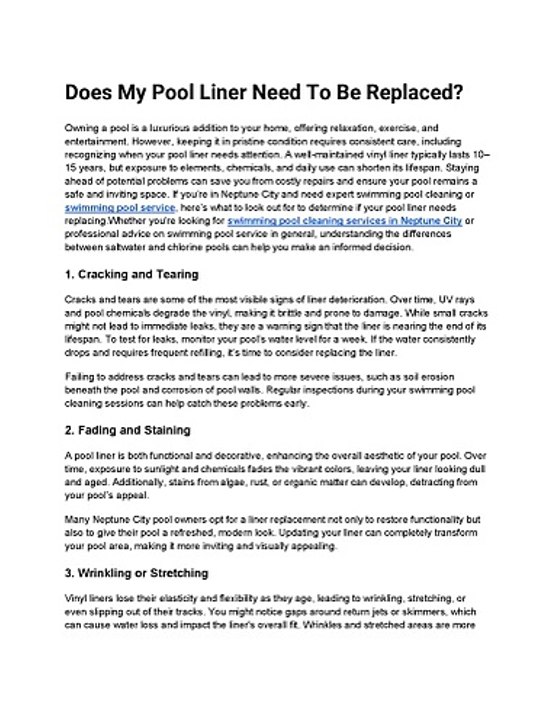 Does My Pool Liner Need To Be Replaced_