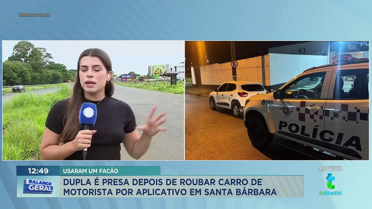 Dupla é presa em Santa Bárbara d'Oeste após render motorista de aplicativo com facão