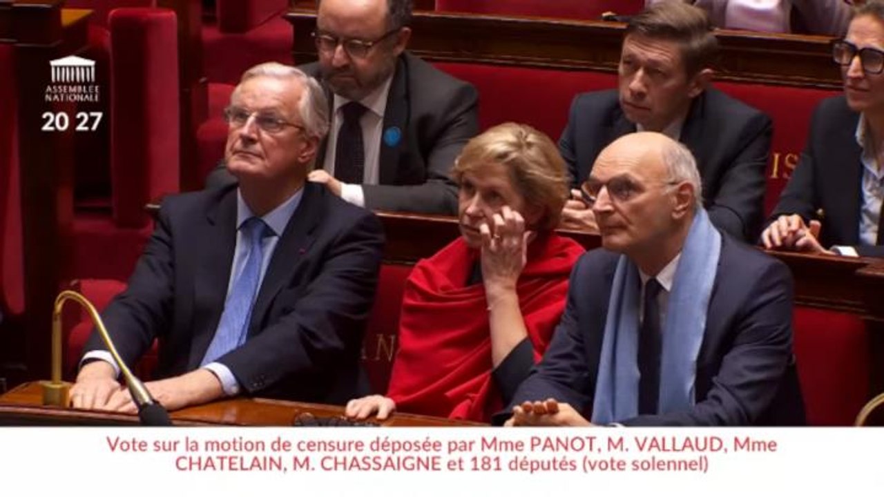 La Asamblea Nacional de Francia aprueba una moción de censura contra Barnier