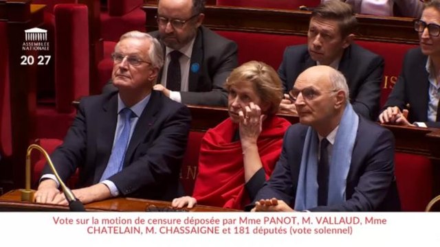 La Asamblea Nacional de Francia aprueba una moción de censura contra Barnier