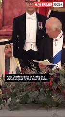 Katar Emiri için ziyafet veren Kral Charles Arapça konuştu