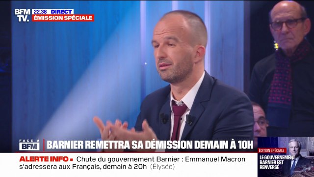 Manuel Bompard (LFI): Si cette motion de censure a été votée, c'est parce que le NFP l'a votée et que le RN l'a votée (...) Ça n'enlève rien aux divergences majeures qui nous opposent