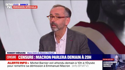 Motion de censure: Robert Ménard (maire DVD de Béziers) dénonce une "alliance contre-nature" entre le RN et le NFP