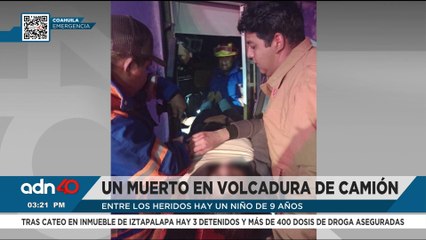 Un muerto en volcadura de camión, entre los heridos hay un niño de 9 años