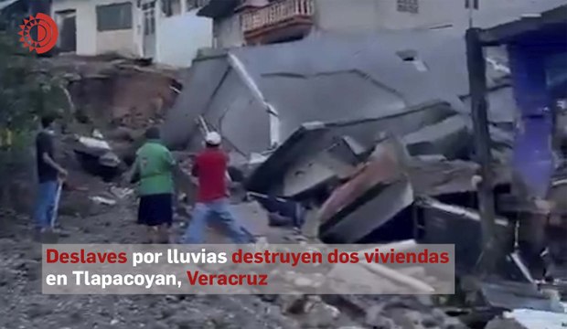 Deslaves por lluvias destruyen dos viviendas en Tlapacoyan, Veracruz