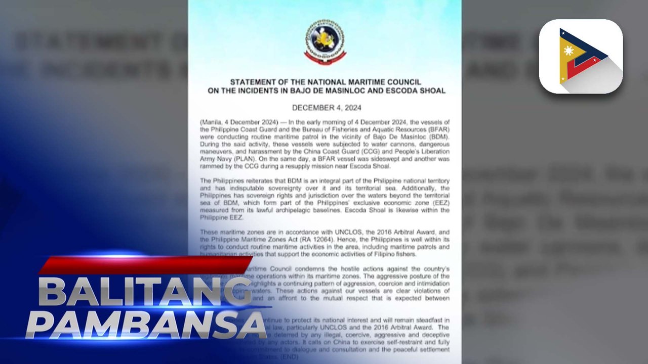 NMC, muling binigyang diin na pagmamay-ari ng Pilipinas ang Bajo de Masinloc