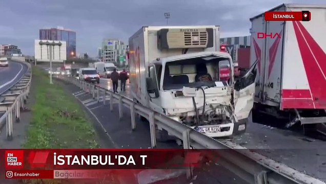 Bağcılar TEM otoyolunda zincirleme trafik kazası