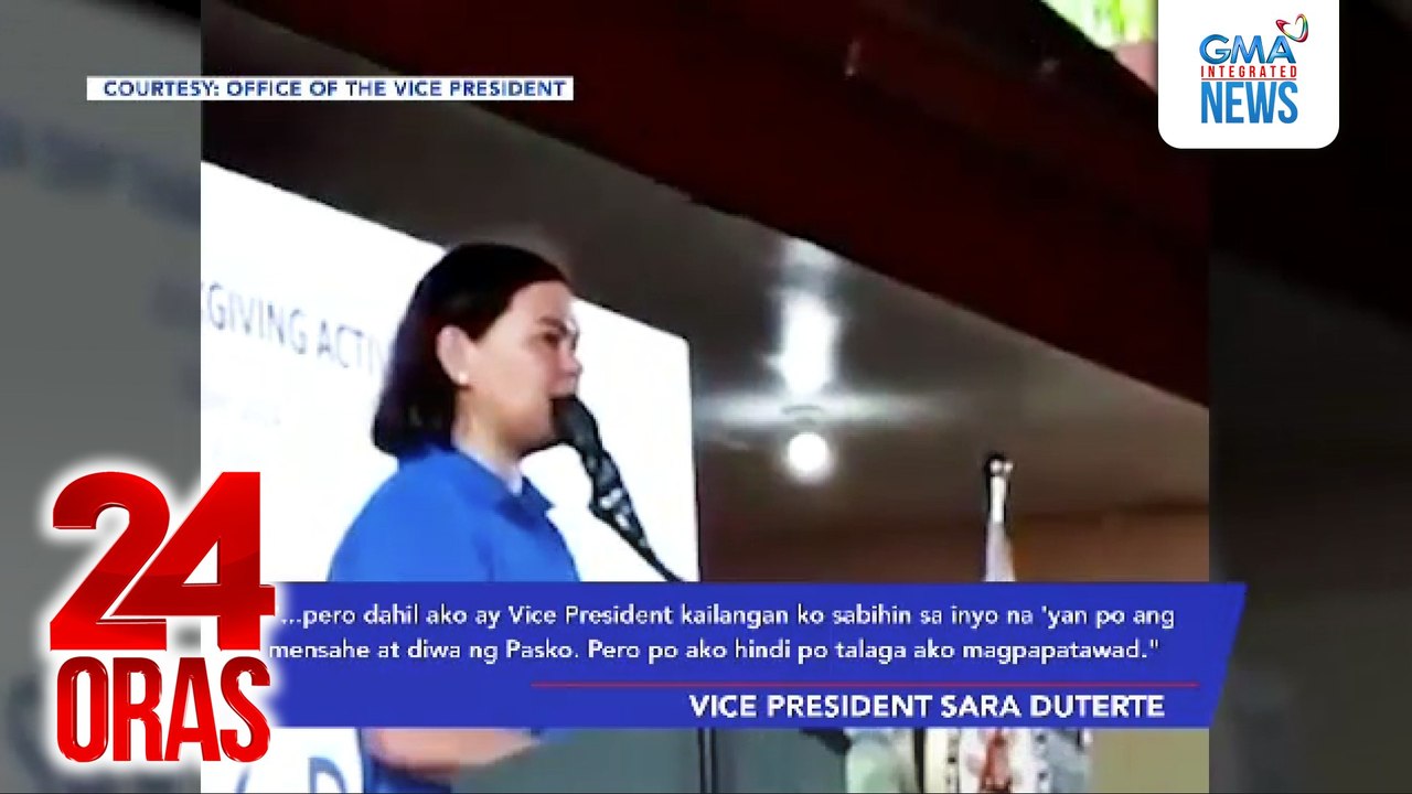 VP Sara Duterte - ang pasko ay panahon ng pagpapatawad... pero 'di ako magpapatawad; meron sa atin dinadala sa hukay ang galit (Originally aired on December 4, 2024) | 24 Oras