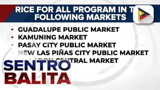 P40/kg na bigas ng Rice-for-All Program, target din ibenta sa ilang lalawigan ayon sa DA