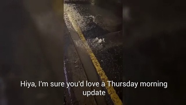 Moment road in Faversham cracks apart as bus drives over burst water main