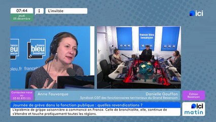Danielle Gouffon, secrétaire CGT des territoriaux dans le Grand Besançon, invitée de ICI Matin