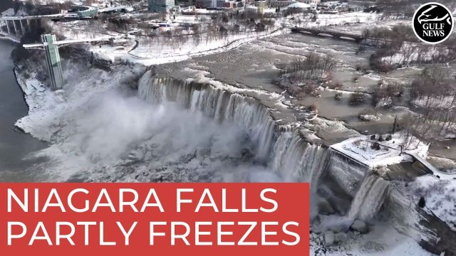 As US temperatures dip, Niagara Falls partly freezes