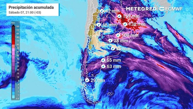 Alerta naranja del Servicio Meteorológico Nacional por lluvias persistentes y tormentas en estas provincias de Argentina
