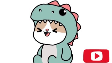 Cute dino cat tutorial | digital artist