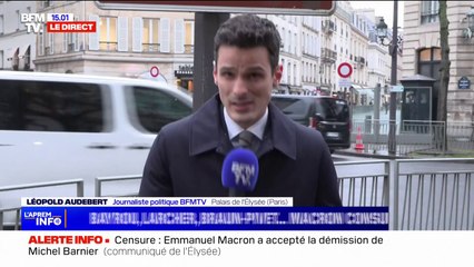 La démission de Michel Barnier officiellement acceptée par Emmanuel Macron