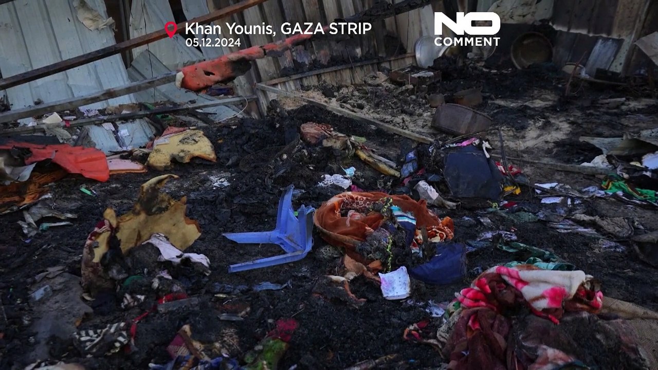 Israeli airstrikes destroy camp for displaced Palestinians in Khan Younis, killing 21