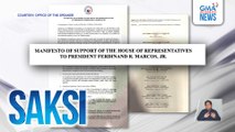 Manifesto ng pagsuporta kay PBBM, ipinresenta ng mga dumalo sa fellowship dinner sa Malacañang | Saksi