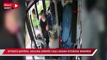 Otobüs şoförü, koluna girdiği yaşlı adamı otobüse bindirdi