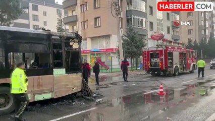 Kayseri'de Halk Otobüsü Yandı