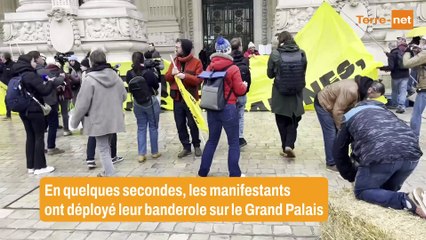Action coup de poing de la Confédération Paysanne devant le Grand Palais