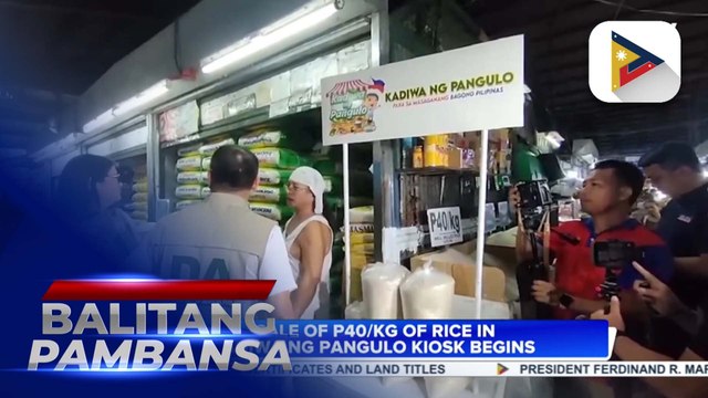Sale of P40/kg of rice in Kadiwa ng Pangulo kiosk begins