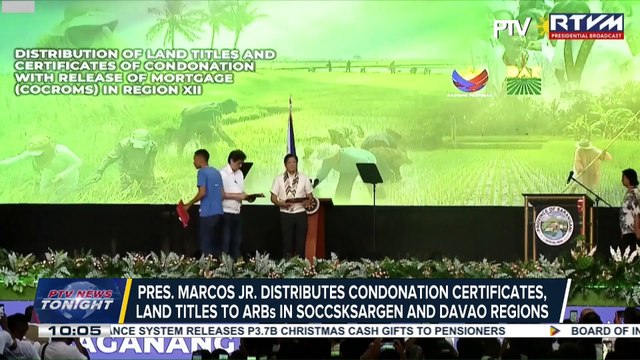 PBBM distributes condonation certificates, land titles to ARBs in soccsksargen and Davao regions