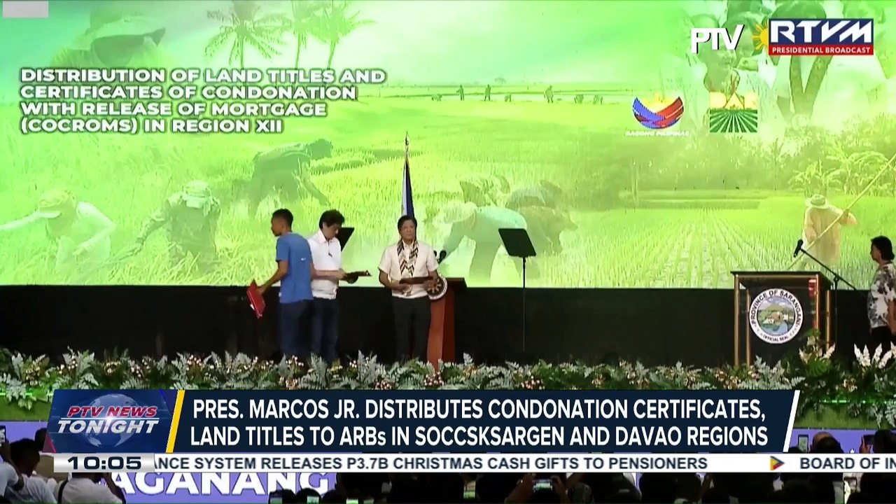 PBBM distributes condonation certificates, land titles to ARBs in soccsksargen and Davao regions