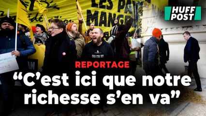 Agriculteurs : a Paris, l’action choc de la Confédération paysanne contre les géants du commerce des céréales