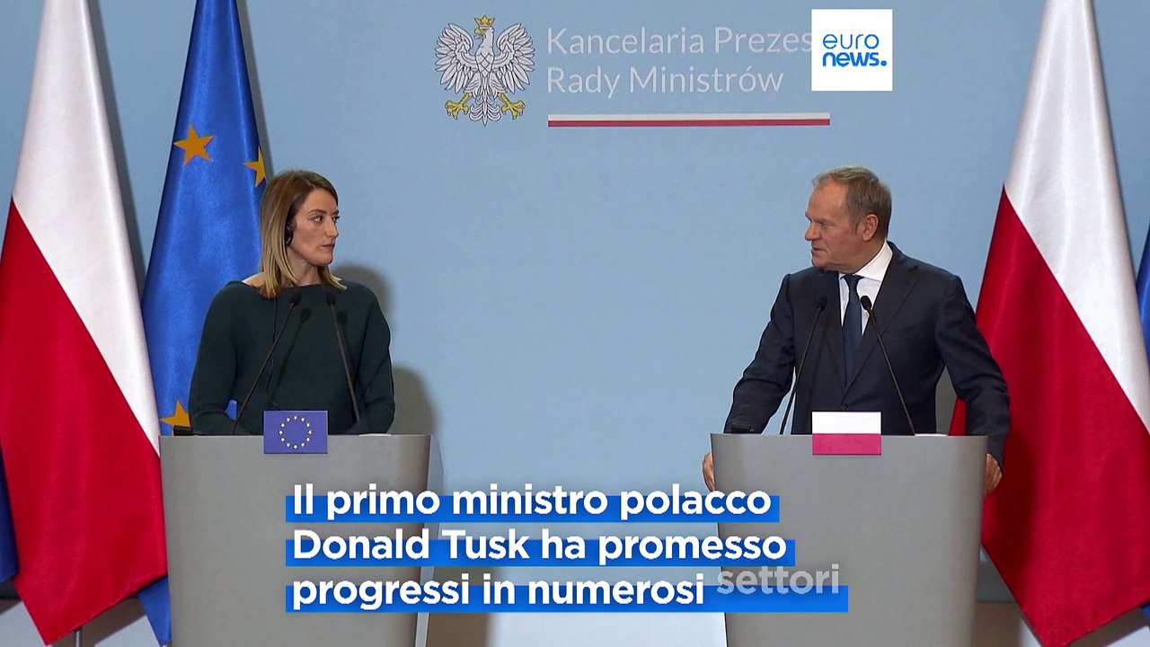 Ue: Tusk promette grandi svolte con la presidenza polacca del Consiglio, l'incontro con Metsola