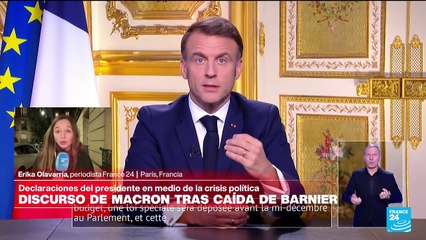 Informe desde París: Macron se pronuncia en un discurso en medio de crisis política