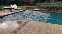 Water sloshes in pool during California quake