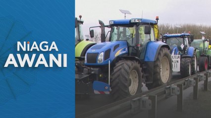 Protes: Petani Belgium sekat lebuh raya berdekatan sempadan Jerman
