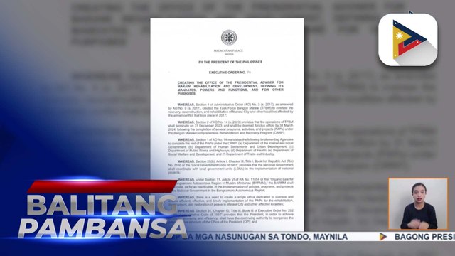OPAMRD, binuo ni PBBM para mapabilis ang pag-aayos sa Marawi City at mga karatig lugar