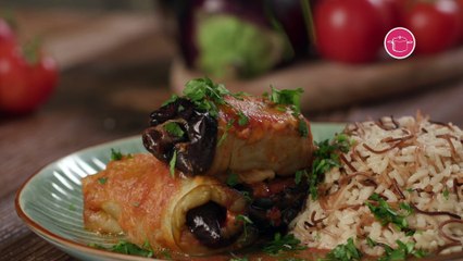 بالفيديو، لفائف الباذنجان المقرمشة