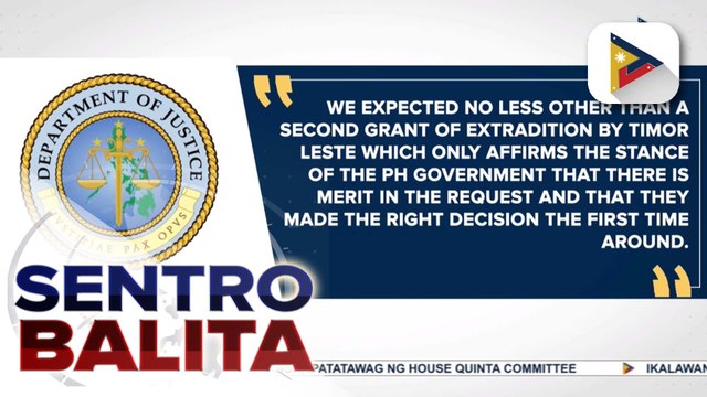 Ikalawang extradition request ng Pilipinas kay dating Rep. Teves Jr., inaprubahan ng korte ng Timor Leste