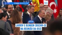 Lavrov e Blinken cruzam-se mas não se falam na reunião da OSCE em Malta