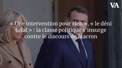 « Une intervention pour rien », « le déni total » : la classe politique s’insurge contre le discours de Macron