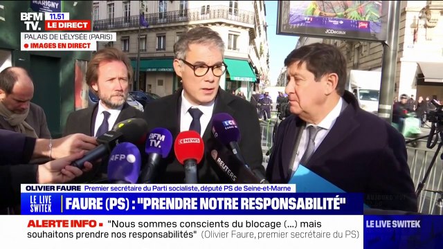 Olivier Faure (PS): Nous ne sommes pas venus dans une démarche qui serait celle d'accepter de participer à un gouvernement qui ne serait pas dirigé par un Premier ministre de gauche