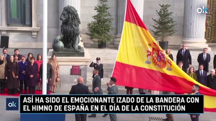 Así ha sido el emocionante izado de la bandera con el himno de España en el Día de la Constitución