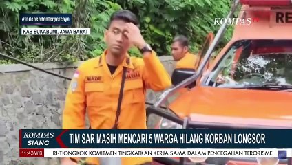 Tim SAR Masih Mencari 5 Warga Hilang Korban Longsor di Kabupaten Sukabumi