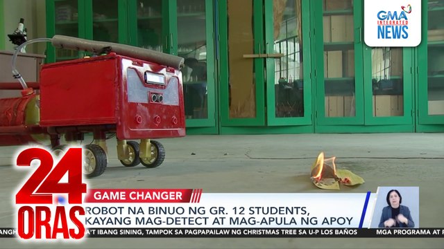 Robot na binuo ng gr. 12 students, kayang mag-detect at mag-apula ng apoy | 24 Oras